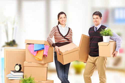 House removalists preparing a local move in Acton with furniture and boxes