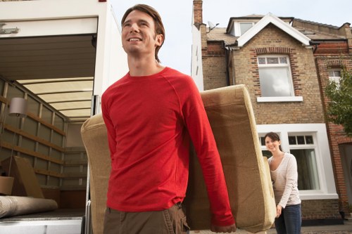 Loading commercial boxes and office equipment during an Acton move