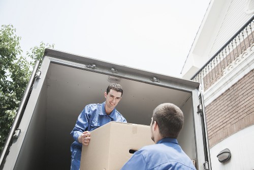 Furniture and boxes loaded into a moving van in Acton