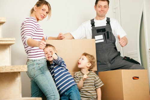 Moving team assessing access for a house move in Acton